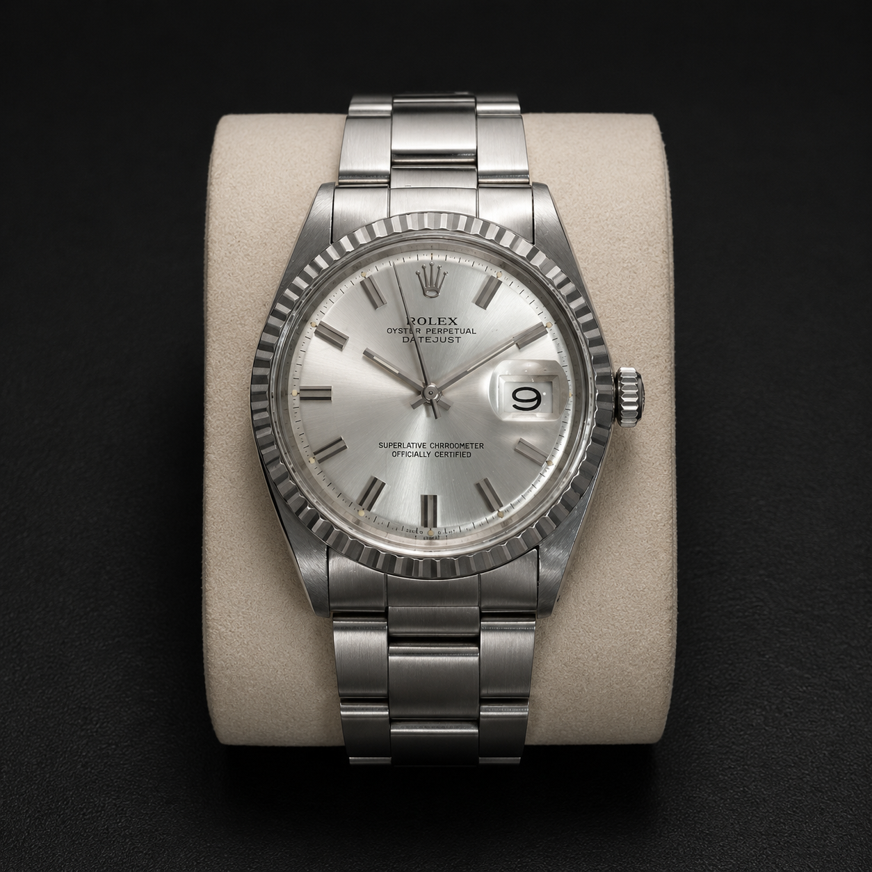 Rolex Oyster Perpetual Datejust de 36 mm en acero con esfera plateada